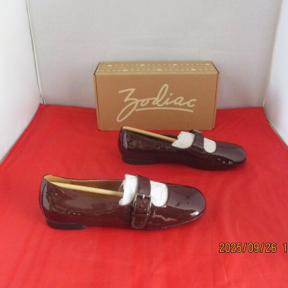Zodiac Indira Square-Toe Mary Jane Flats $75 - US Size 7 1/2 - Mahogany - 1370 - Picture 1 of 12